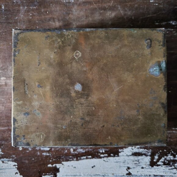 Antique Chinese Enamel on Brass Floral Cigarette Box With Hinged Lid *Read - Picture 10 of 11